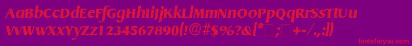 BaryonDisplaySsiItalic Font – Red Fonts on Purple Background