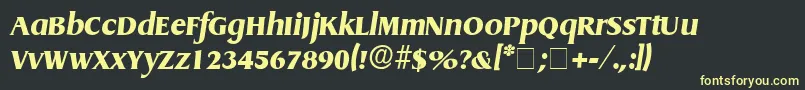 BaryonDisplaySsiItalic-Schriftart – Gelbe Schriften auf schwarzem Hintergrund