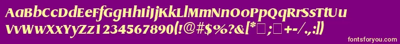 BaryonDisplaySsiItalic Font – Yellow Fonts on Purple Background