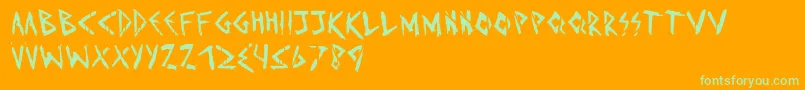Imd Font – Green Fonts on Orange Background