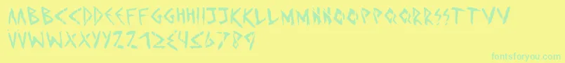 Imd Font – Green Fonts on Yellow Background