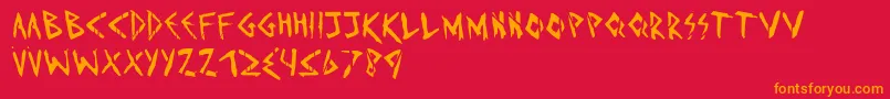 Imd Font – Orange Fonts on Red Background