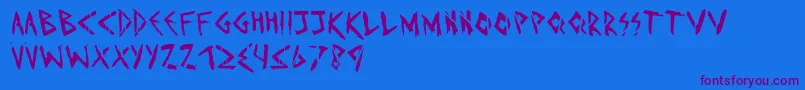 Imd Font – Purple Fonts on Blue Background