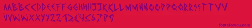 Czcionka Imd – fioletowe czcionki na czerwonym tle