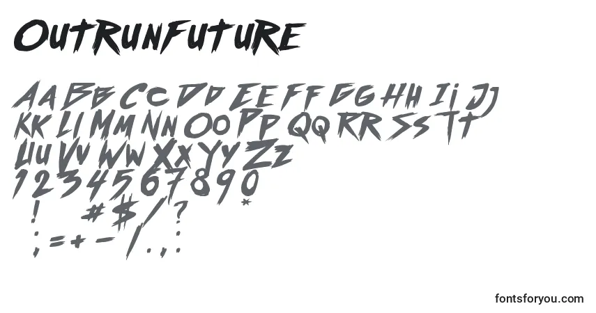 Schriftart OutrunFuture – Alphabet, Zahlen, spezielle Symbole