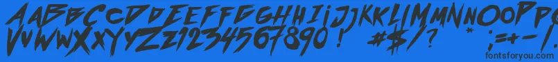フォントOutrunFuture – 黒い文字の青い背景