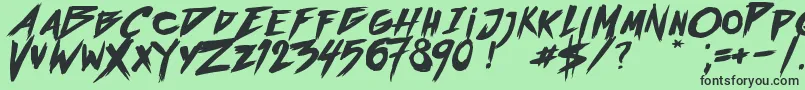 フォントOutrunFuture – 緑の背景に黒い文字