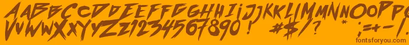 OutrunFuture Font – Brown Fonts on Orange Background