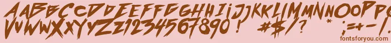 OutrunFuture Font – Brown Fonts on Pink Background