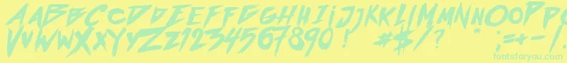 OutrunFuture Font – Green Fonts on Yellow Background