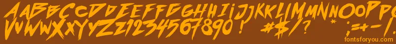 OutrunFuture Font – Orange Fonts on Brown Background