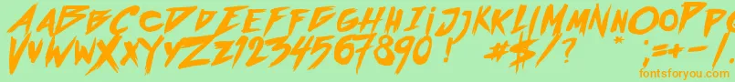 OutrunFuture Font – Orange Fonts on Green Background