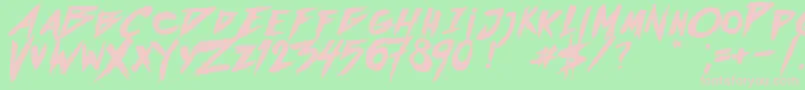 OutrunFuture-fontti – vaaleanpunaiset fontit vihreällä taustalla