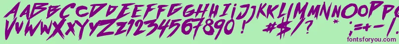 OutrunFuture Font – Purple Fonts on Green Background