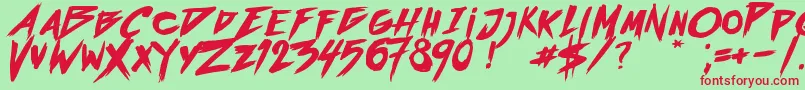 Fonte OutrunFuture – fontes vermelhas em um fundo verde