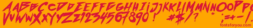 OutrunFuture Font – Red Fonts on Orange Background