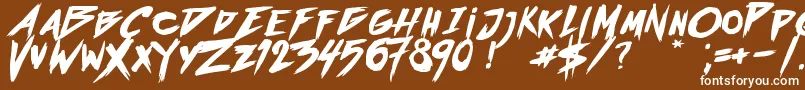 OutrunFuture Font – White Fonts on Brown Background