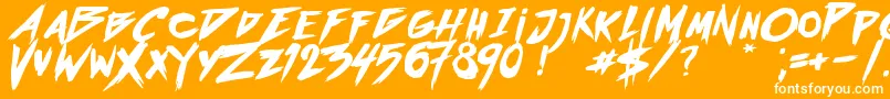 OutrunFuture Font – White Fonts on Orange Background