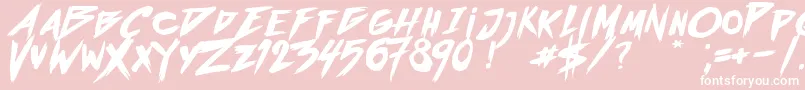 OutrunFuture-Schriftart – Weiße Schriften auf rosa Hintergrund