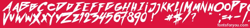 OutrunFuture Font – White Fonts on Red Background