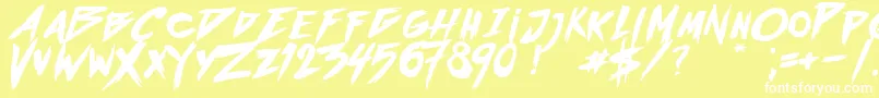 OutrunFuture Font – White Fonts on Yellow Background