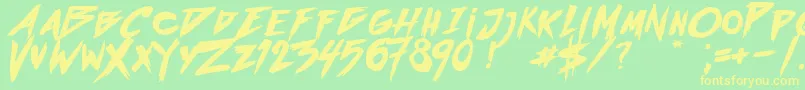 OutrunFuture-fontti – keltaiset fontit vihreällä taustalla