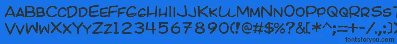 Kicomic Font – Black Fonts on Blue Background