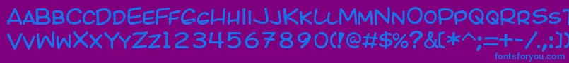 Kicomic Font – Blue Fonts on Purple Background