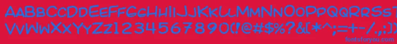 Kicomic Font – Blue Fonts on Red Background