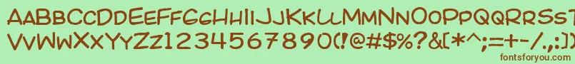 Kicomic Font – Brown Fonts on Green Background