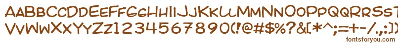 Kicomic-Schriftart – Braune Schriften auf weißem Hintergrund