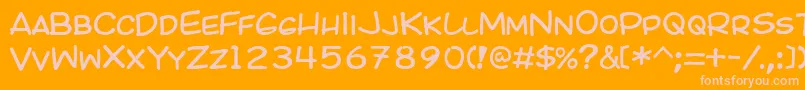 Kicomic Font – Pink Fonts on Orange Background