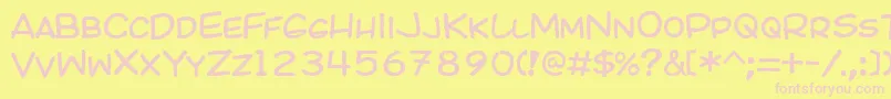 Kicomic Font – Pink Fonts on Yellow Background