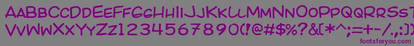Kicomic-fontti – violetit fontit harmaalla taustalla