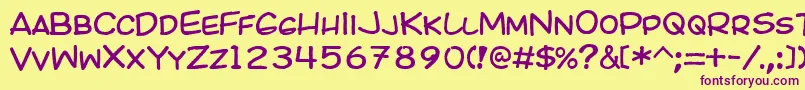 Kicomic Font – Purple Fonts on Yellow Background