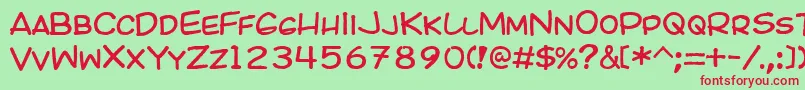 Kicomic Font – Red Fonts on Green Background