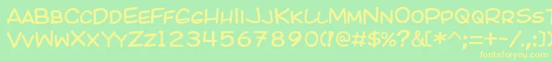 Kicomic Font – Yellow Fonts on Green Background