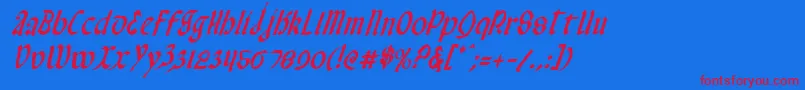 フォントValeriusci – 赤い文字の青い背景