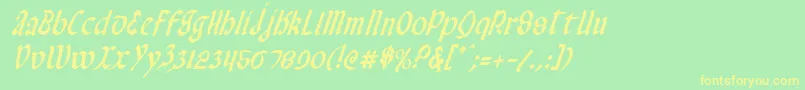 Valeriusci Font – Yellow Fonts on Green Background