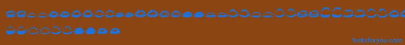 KissKissOtf Font – Blue Fonts on Brown Background