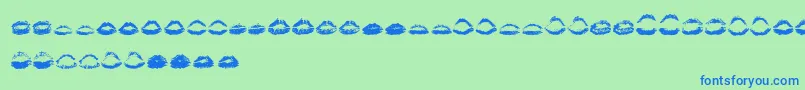 フォントKissKissOtf – 青い文字は緑の背景です。