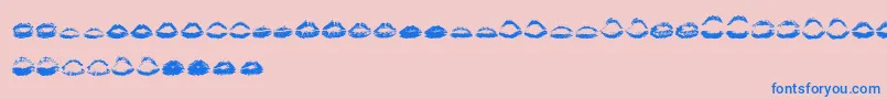 KissKissOtf-fontti – siniset fontit vaaleanpunaisella taustalla