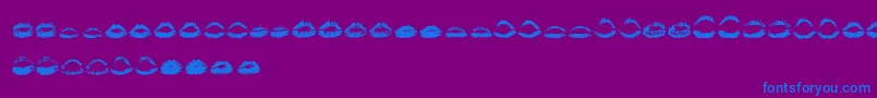 Шрифт KissKissOtf – синие шрифты на фиолетовом фоне