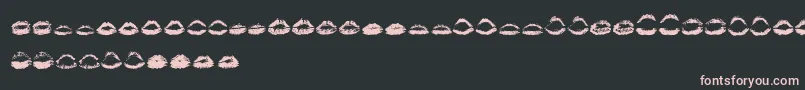 KissKissOtf-fontti – vaaleanpunaiset fontit mustalla taustalla