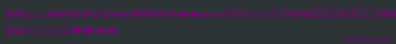 Шрифт KissKissOtf – фиолетовые шрифты на чёрном фоне