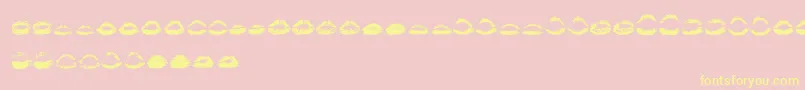 KissKissOtf-fontti – keltaiset fontit vaaleanpunaisella taustalla