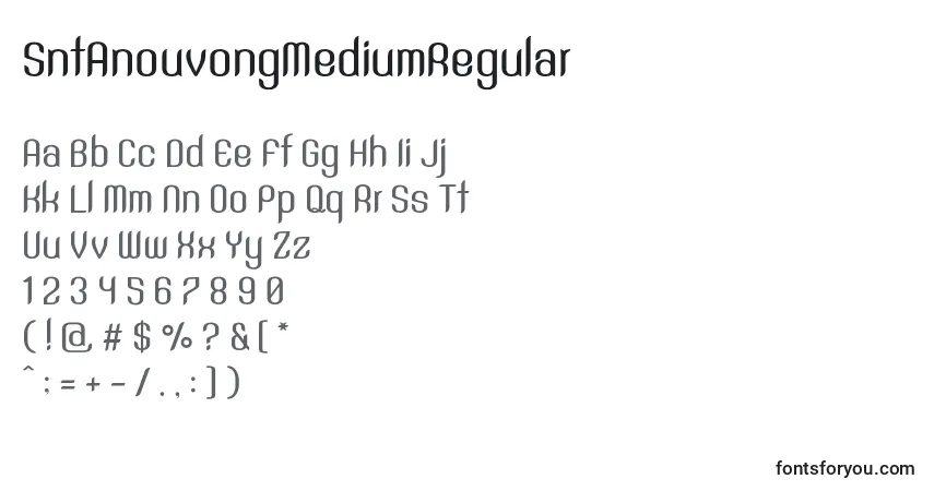 A fonte SntAnouvongMediumRegular – alfabeto, números, caracteres especiais