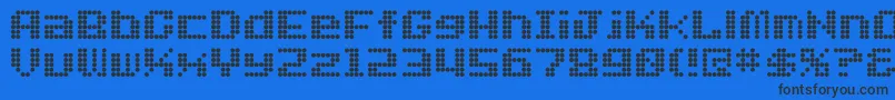 Dotfont Font – Black Fonts on Blue Background