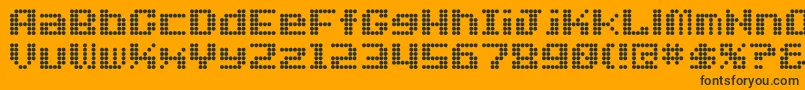 Dotfont Font – Black Fonts on Orange Background