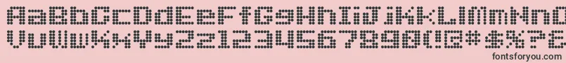 Dotfont Font – Black Fonts on Pink Background